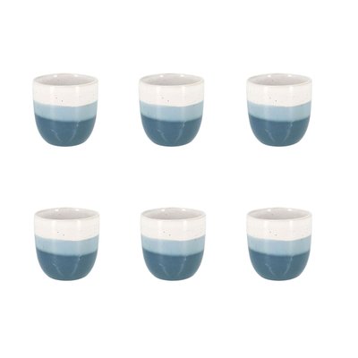 Lot de 6 tasses expresso bleus en grès 11cl NOVASTYL