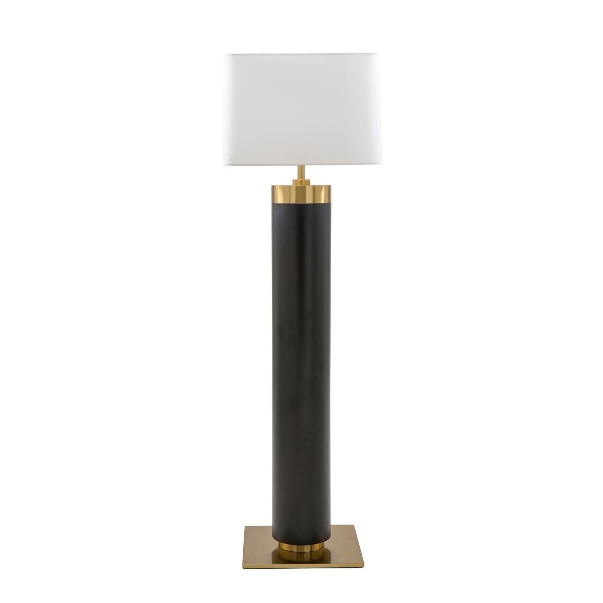 Lampe sur pied en métal noir et finition laiton doré H165 cm - VENDOME, SIGNATURE