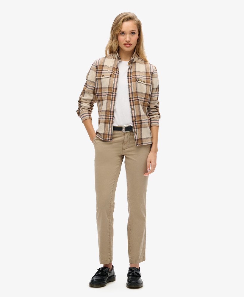 Pantalon chino à taille mi-haute, SUPERDRY