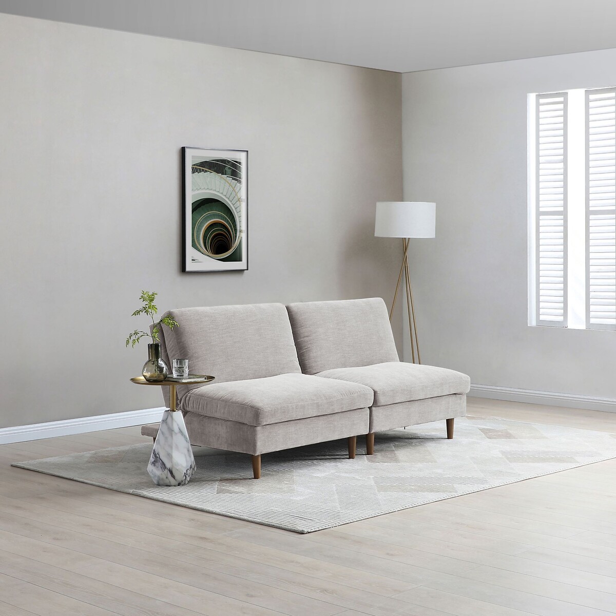 Sawyer Chenille Modular Click Clack Chair Unit, SO'HOME