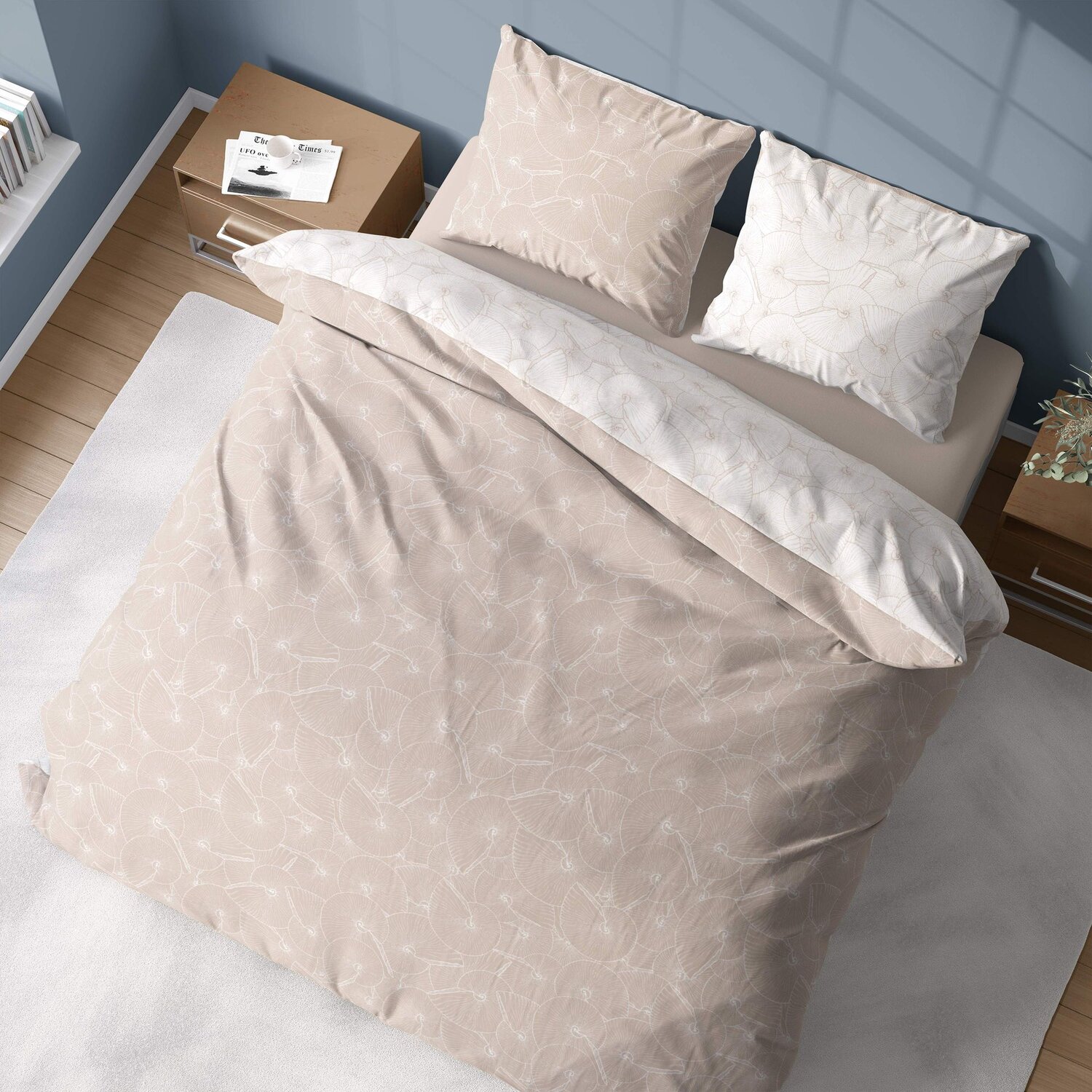 Parure housse de couette en coton imprimée, Plage, C DESIGN HOME TEXTILE