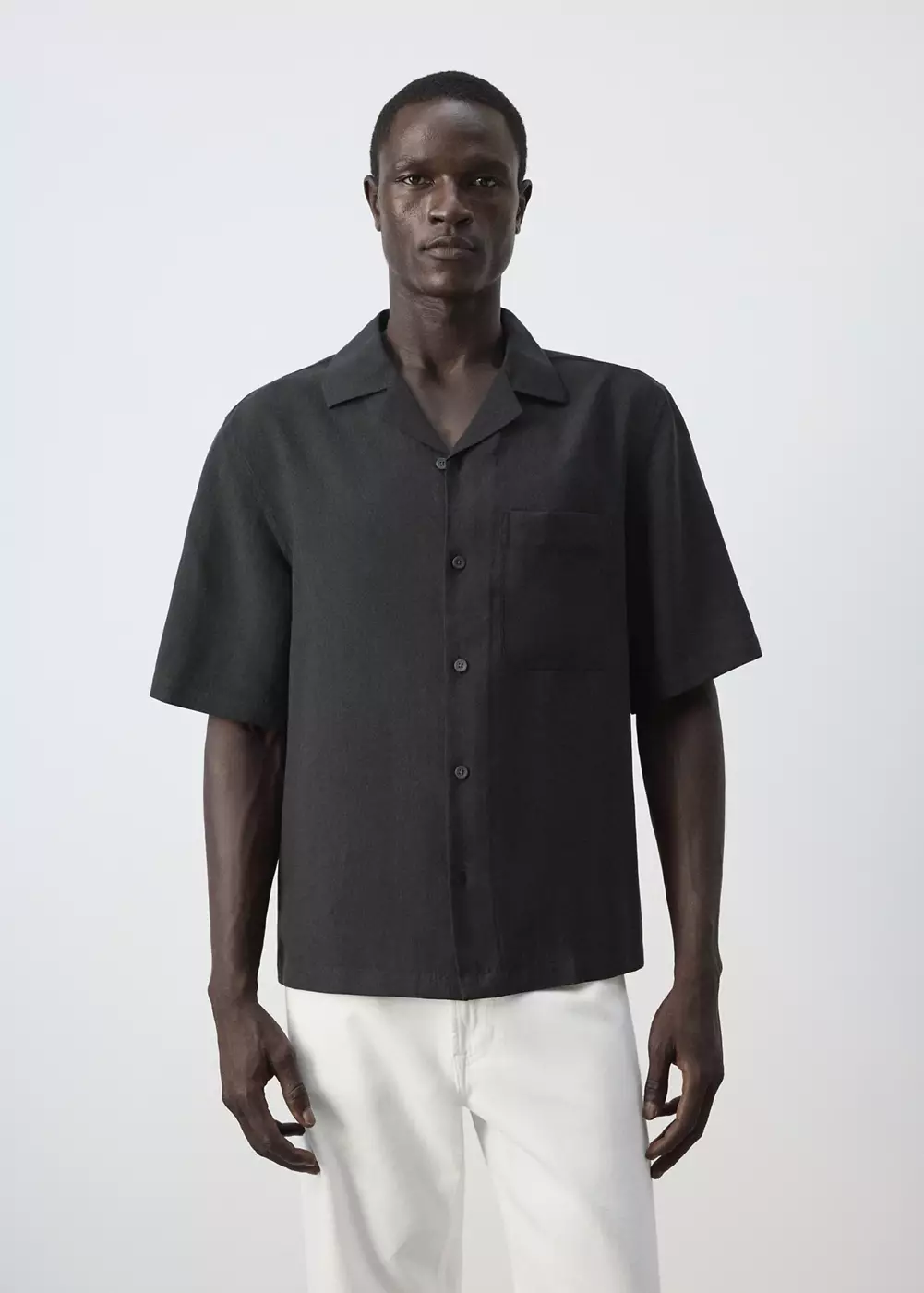 Chemise en mélange de modal avec poche, MANGO MAN