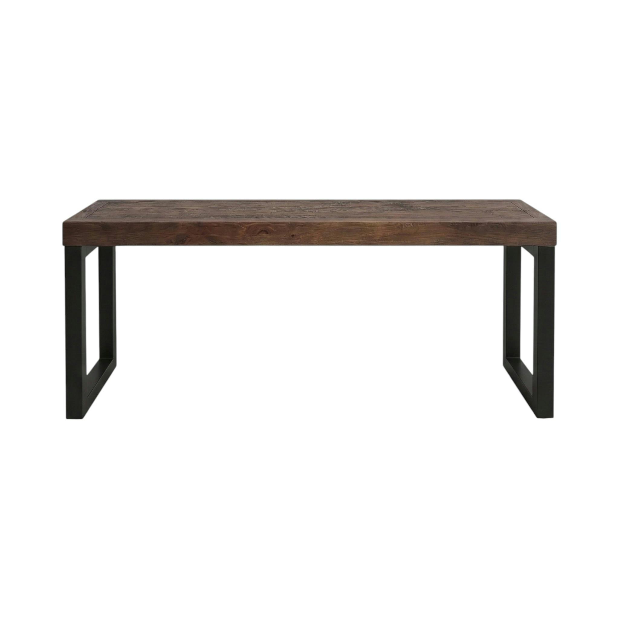 Banc bois brun recyclé pieds métal 140 cm SAMOA, PIER IMPORT