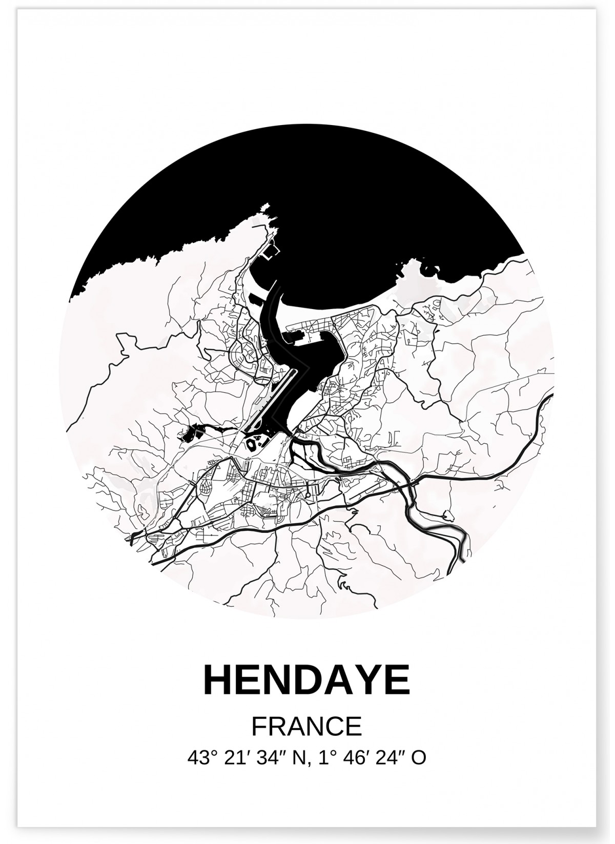 Affiche Carte Hendaye, L'AFFICHERIE
