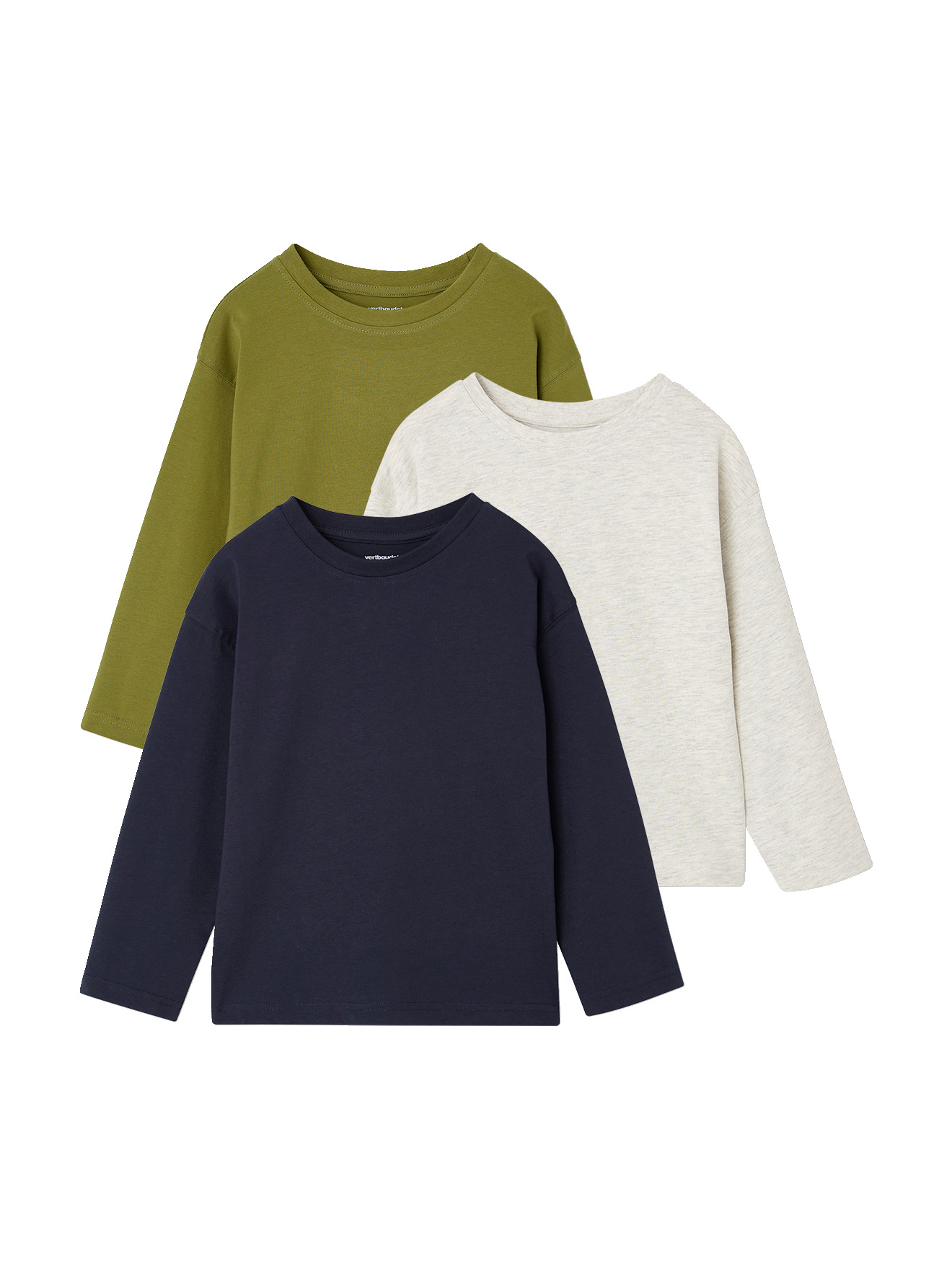 Lot de 3 T-shirts manches longues, VERTBAUDET