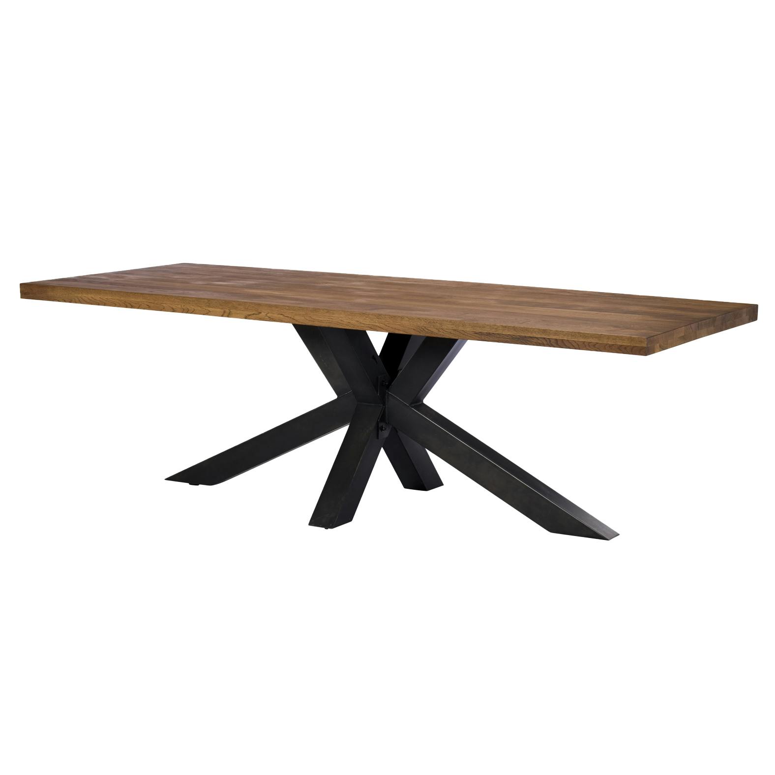 Table salle à manger bois métal pied croisé 180 OKA, PIER IMPORT