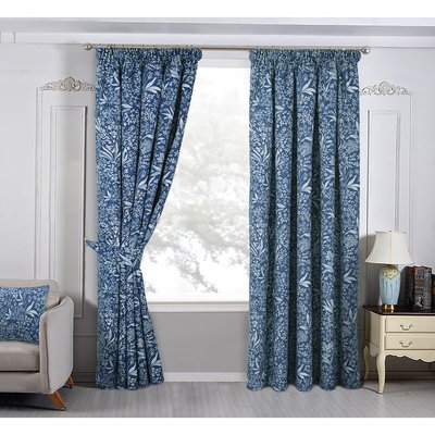 Botanical Lined Pencil Pleat Curtains SO'HOME
