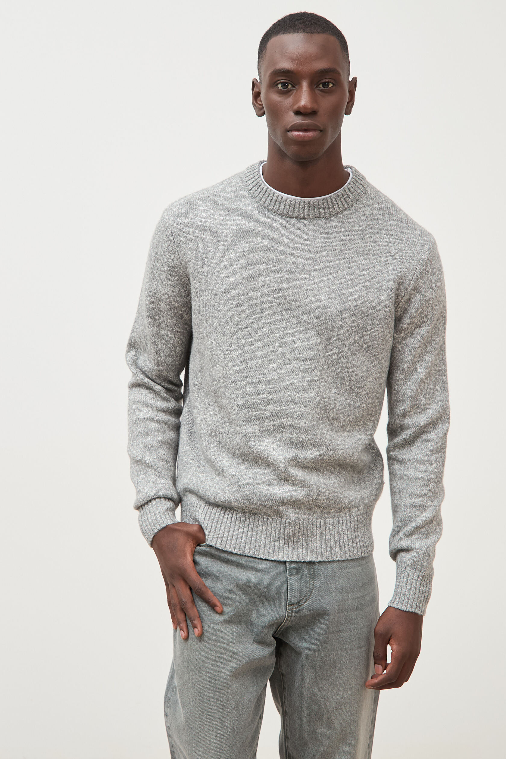 Pull droit tweed manches longues, BONOBO