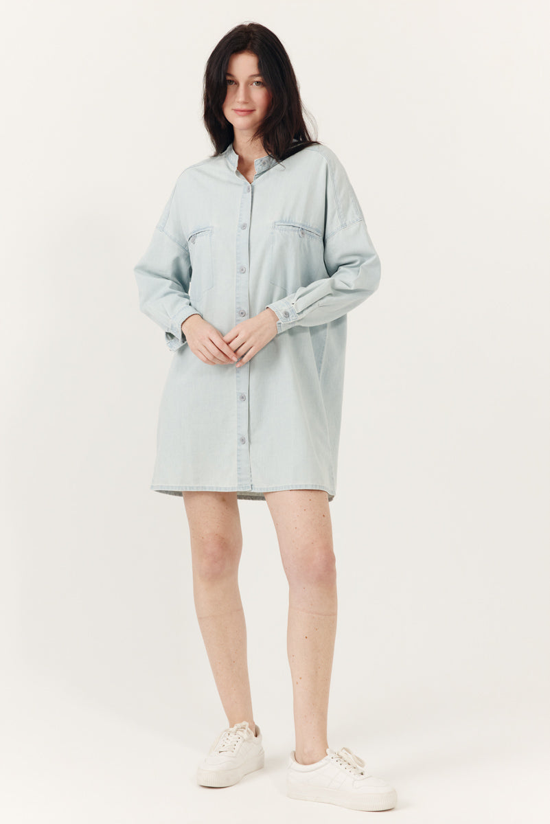 Robe chemise longueà col rond Nailina, ARTLOVE