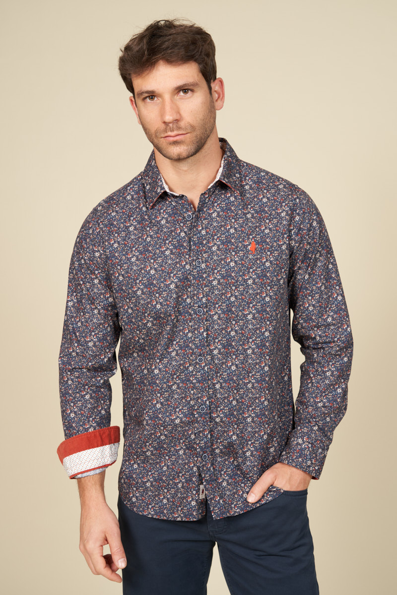 Chemise imprimée motif fleurs des bois, MCS