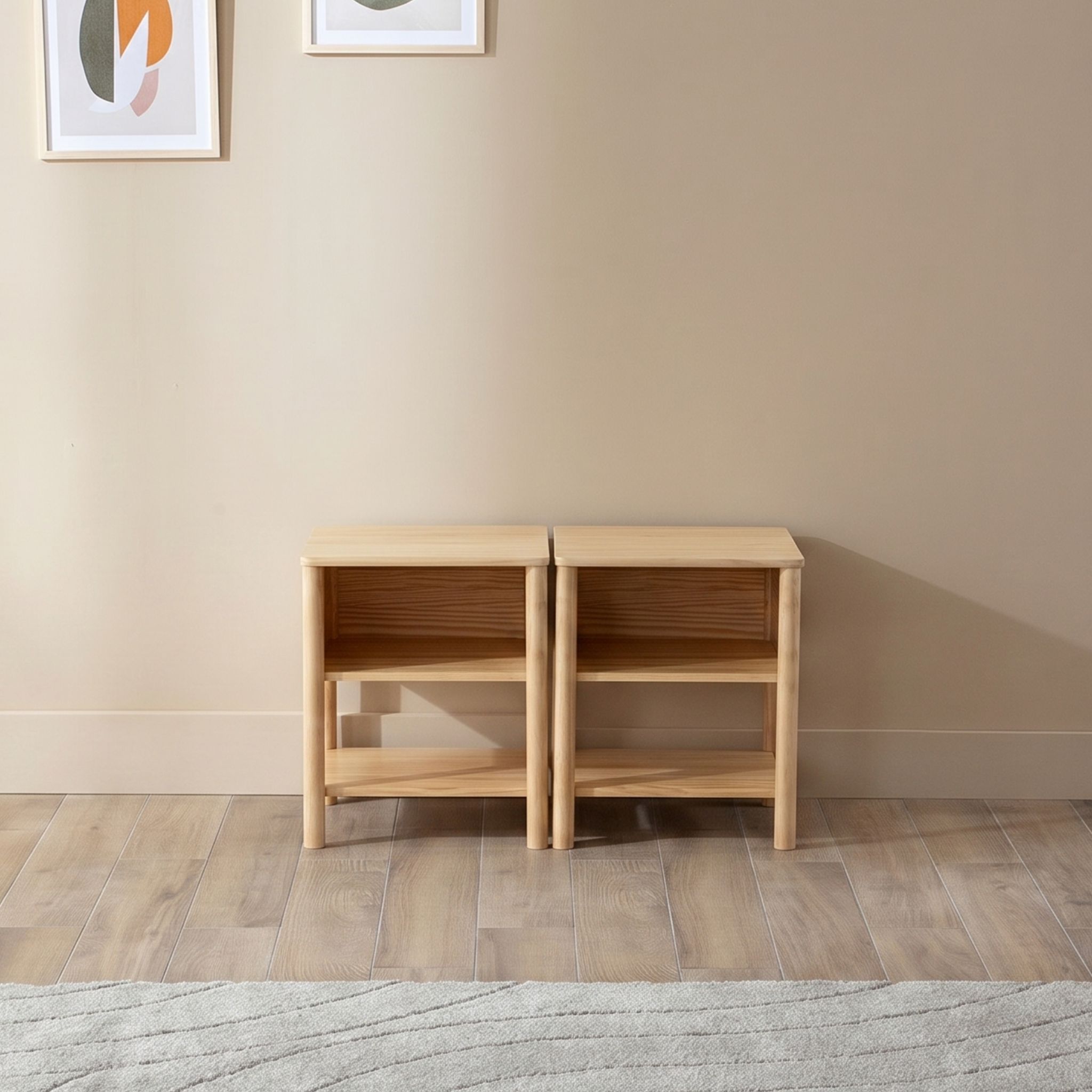 Lot de 2 tables de chevet avec niche, TERRE DE NUIT