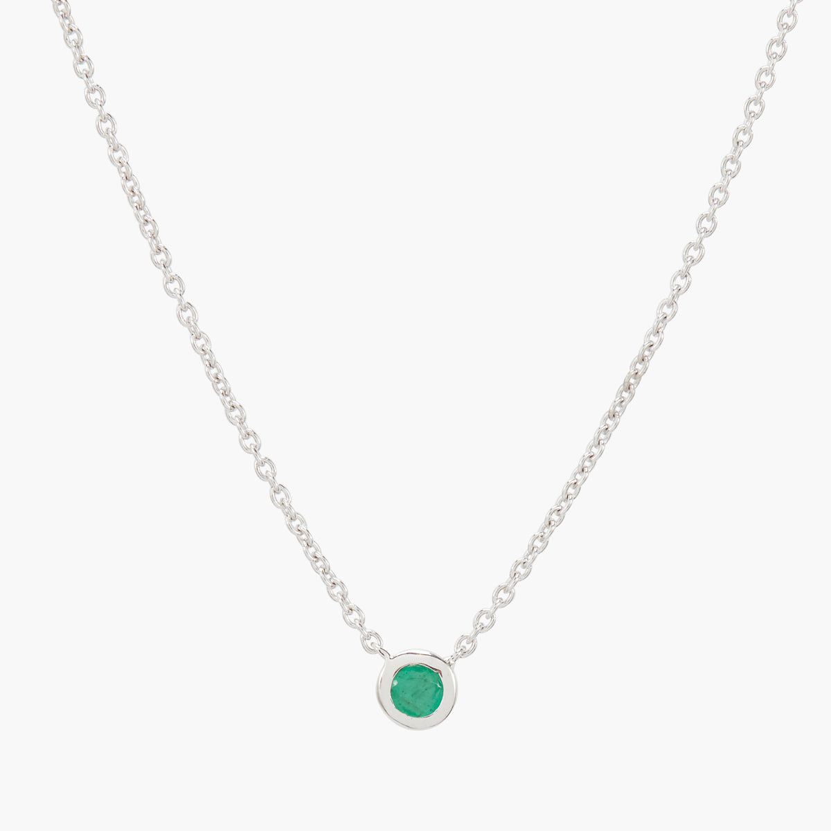 Collier argent 925 serti d'une pierre d'Emeraude, BALABOOSTE