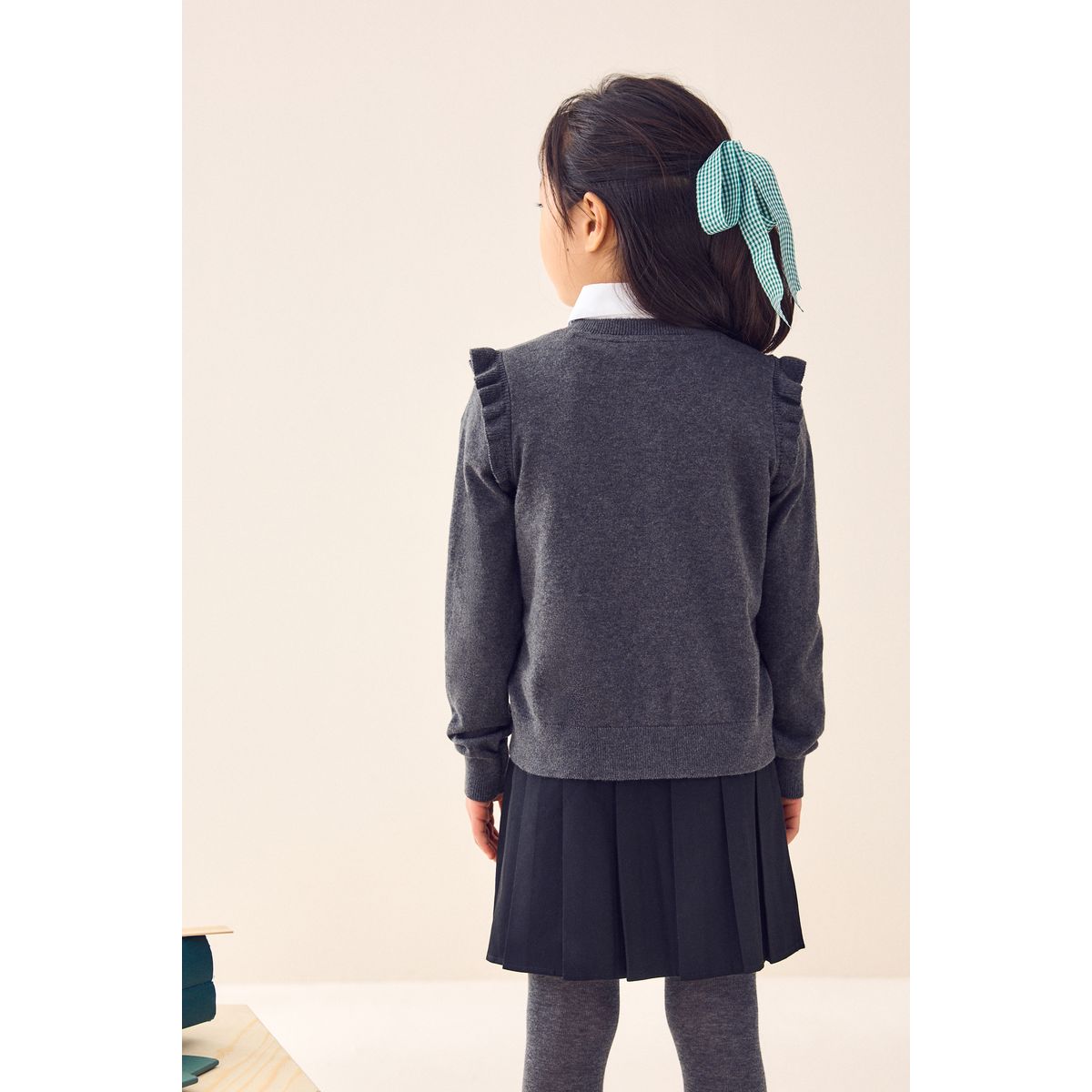Cardigan d'école en coton à volants, NEXT