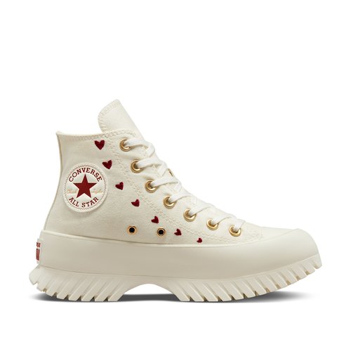 All star lugged  hi valentines day canvas high top trainers , ecru,  Converse | La Redoute