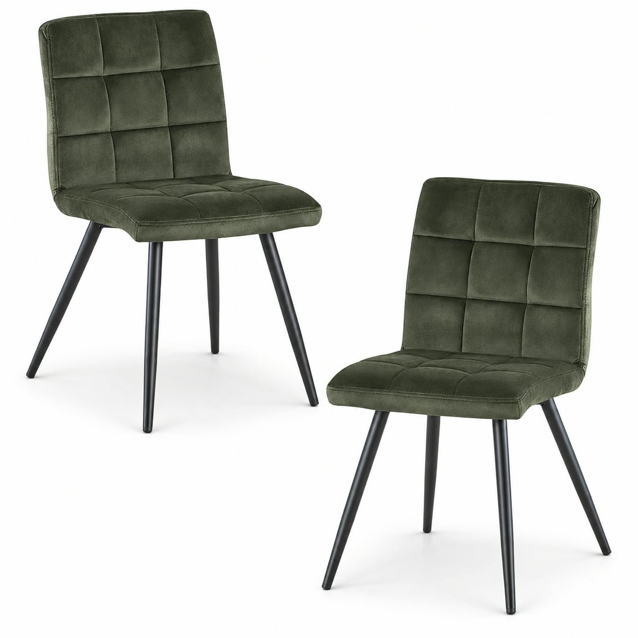 Chaise en velours capitonné (lot de 2) MALMOE, PIER IMPORT