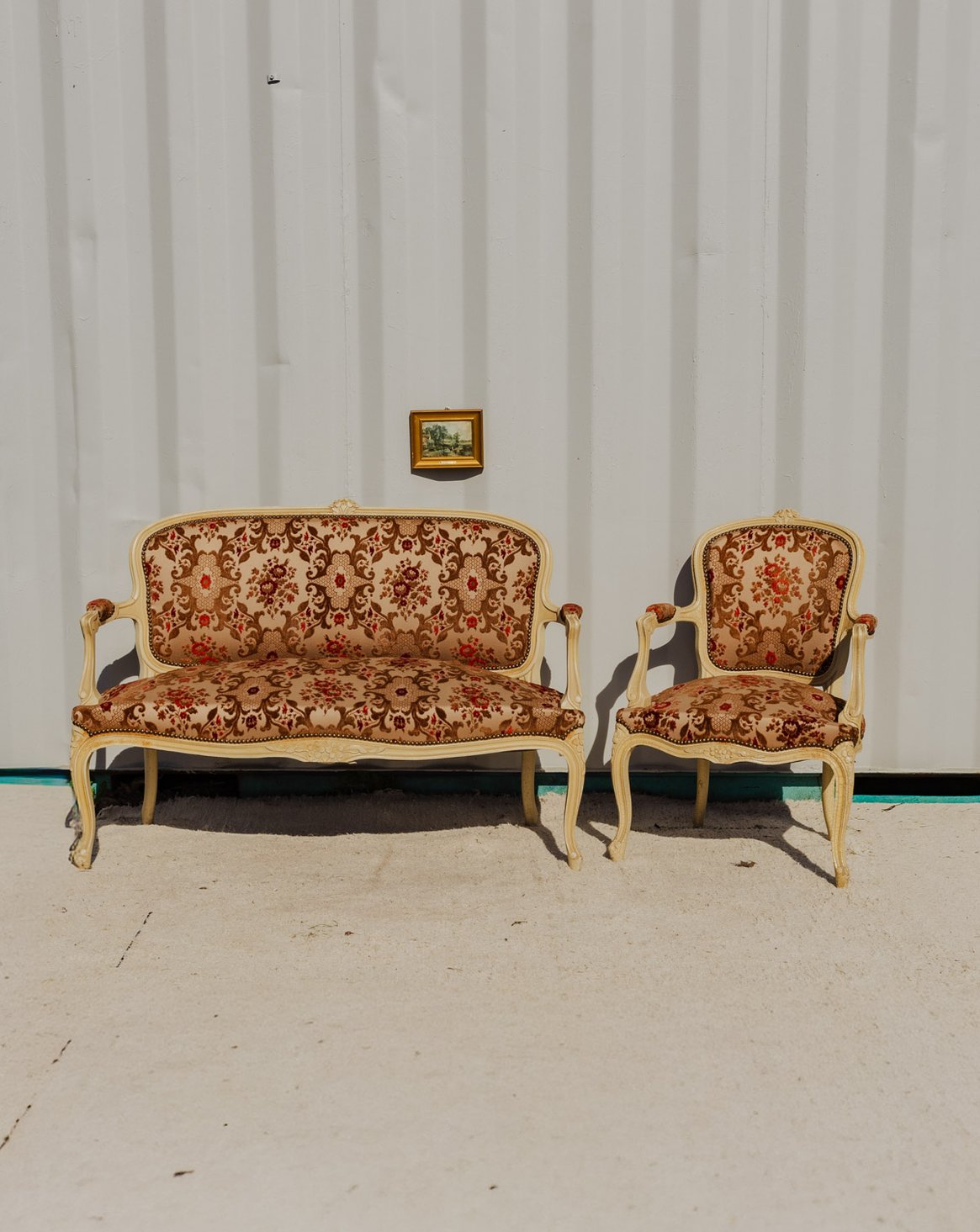 Ensemble de salon en velours à motifs Jacques N°134 - Bon état, DEBONGOUT