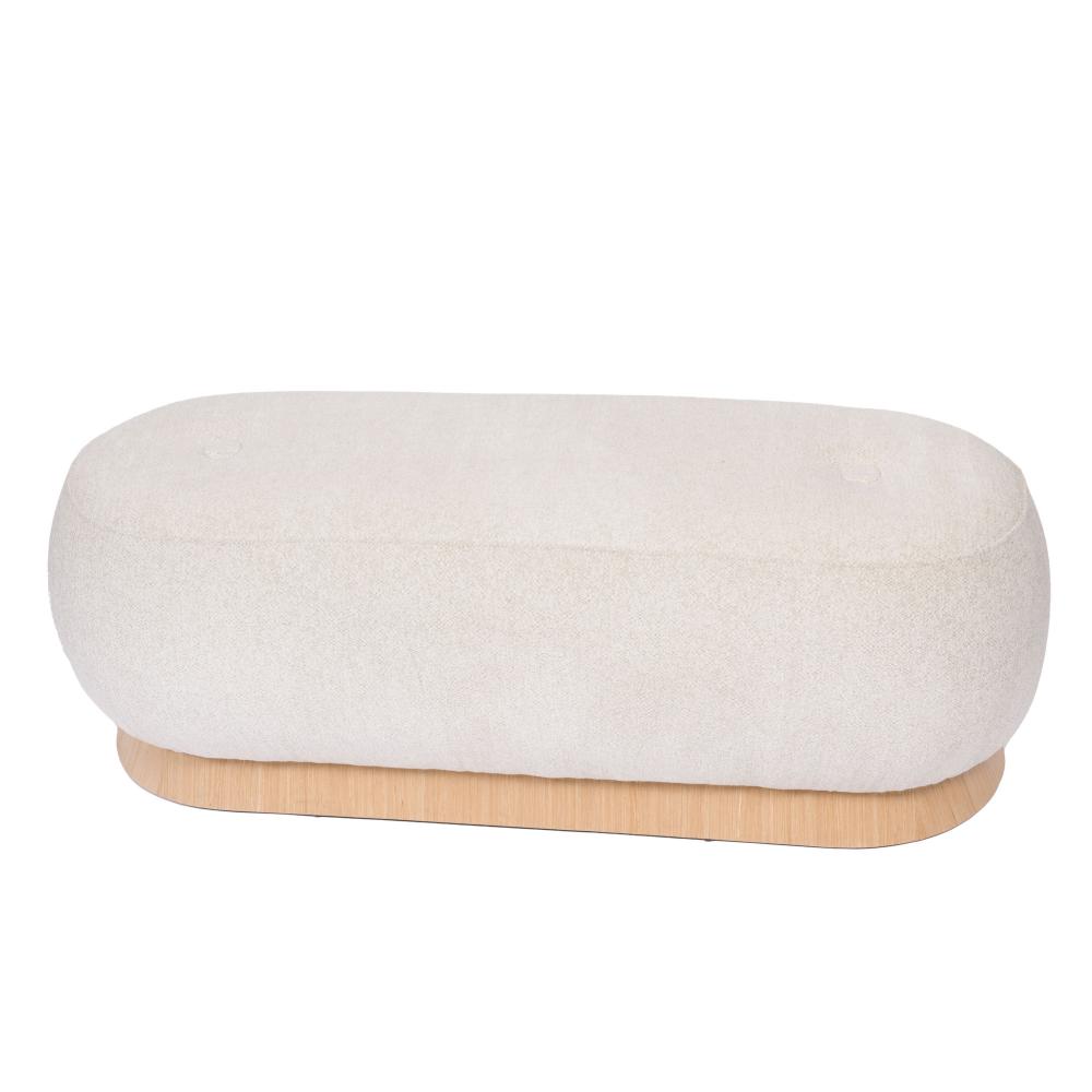 Banc en tissu bouclette écru L120 cm Dottie, AMADEUS