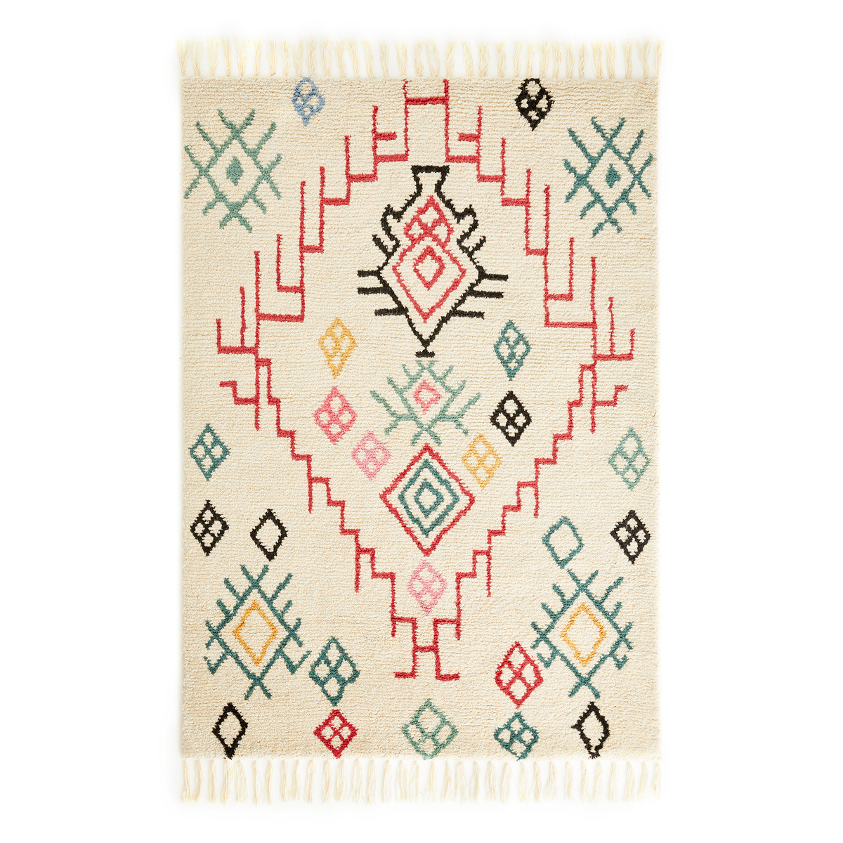 Adza Berber-Style Fringed Wool Rug
