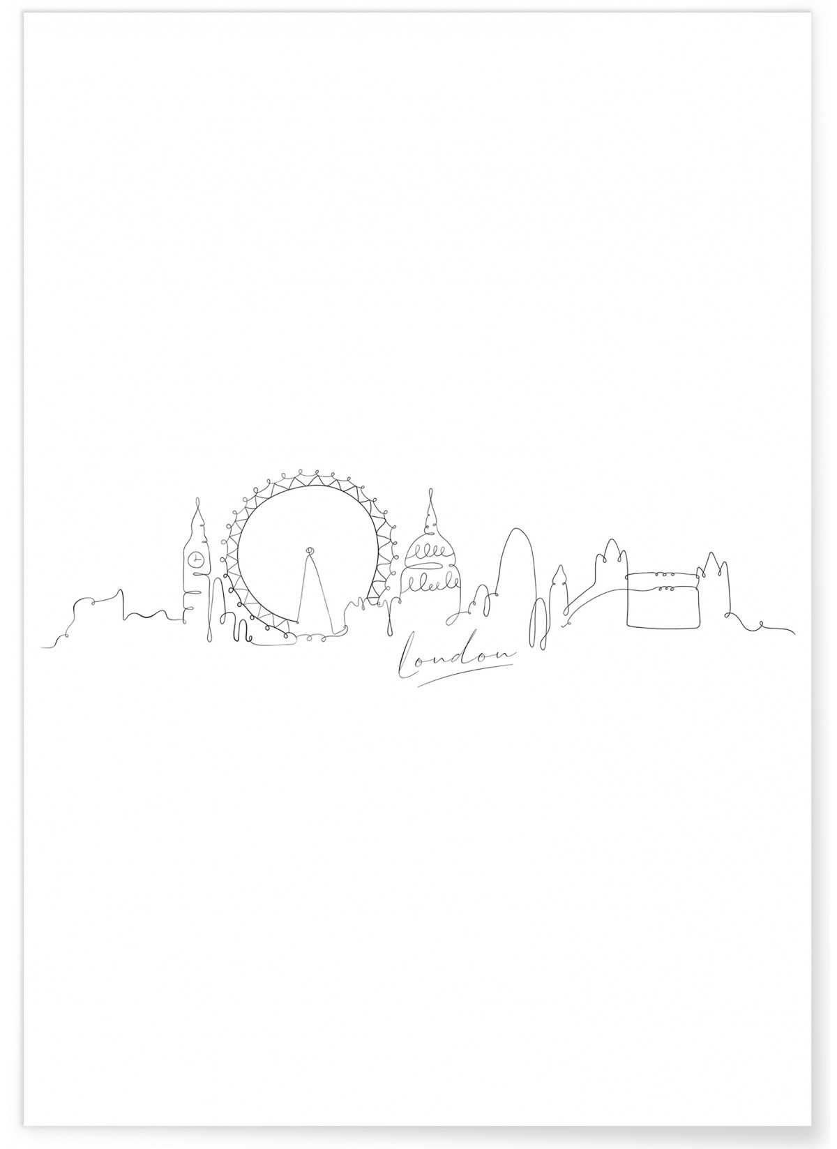 Affiche Line Art Londres, L'AFFICHERIE