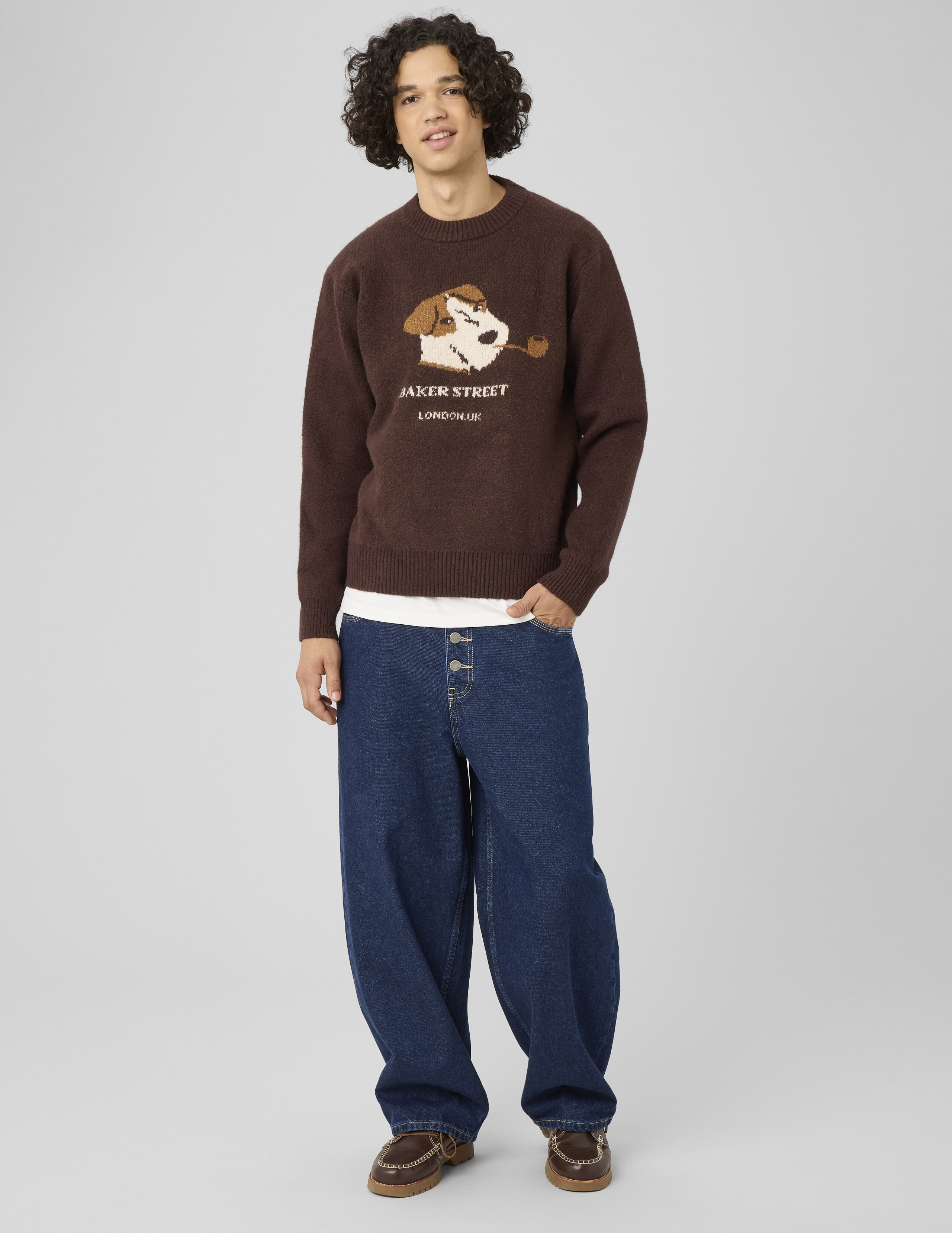 Pull col rond jacquard, BZB