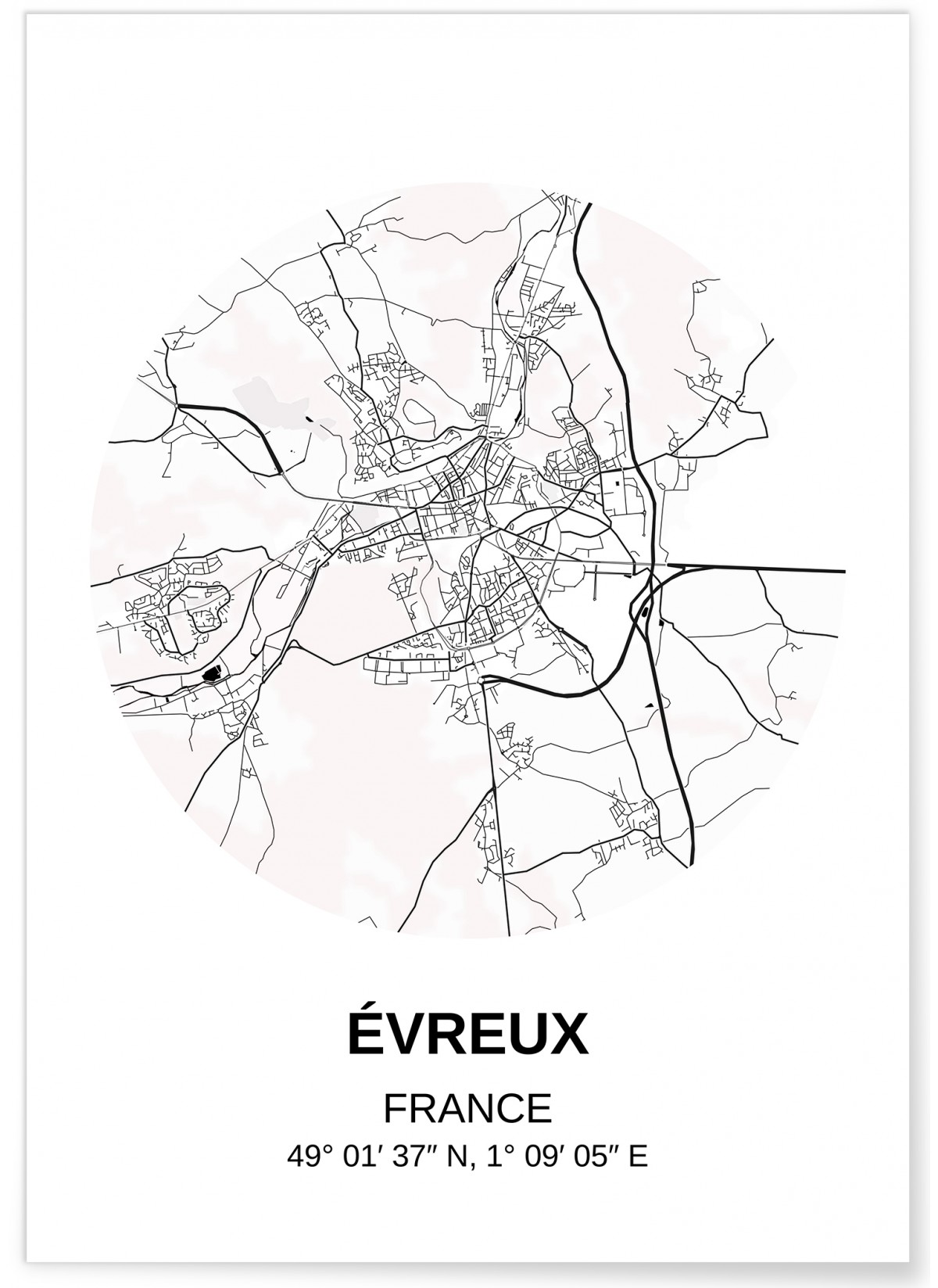 Affiche Carte Évreux, L'AFFICHERIE