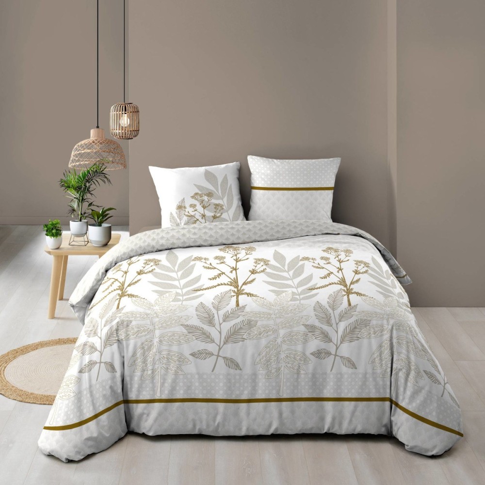 Housse de couette 260x240 + 2 taies RAONI 100% coton 57fils, DECORATIE