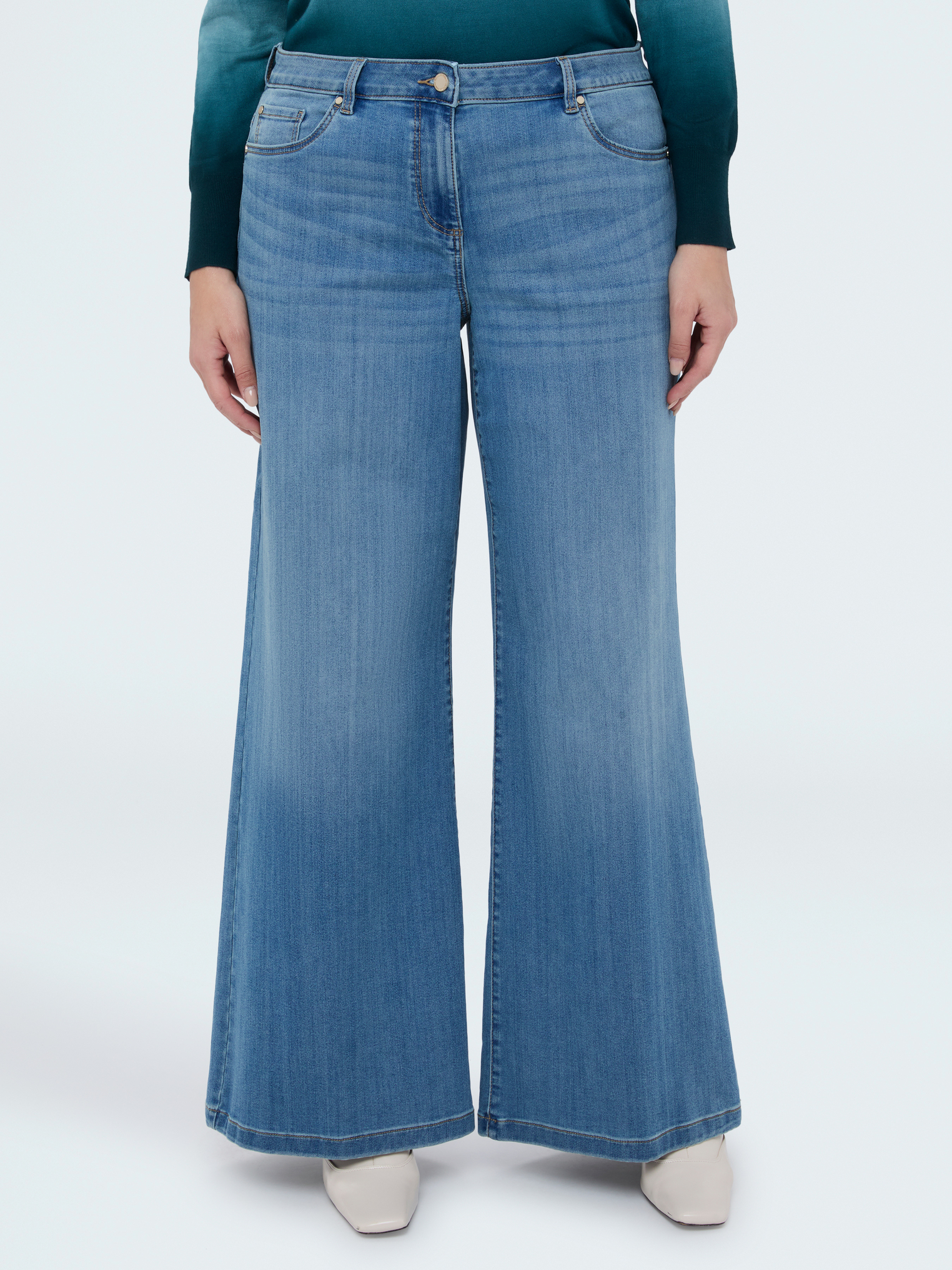 Jean Wide Leg lavage bleu clair, FIORELLA RUBINO