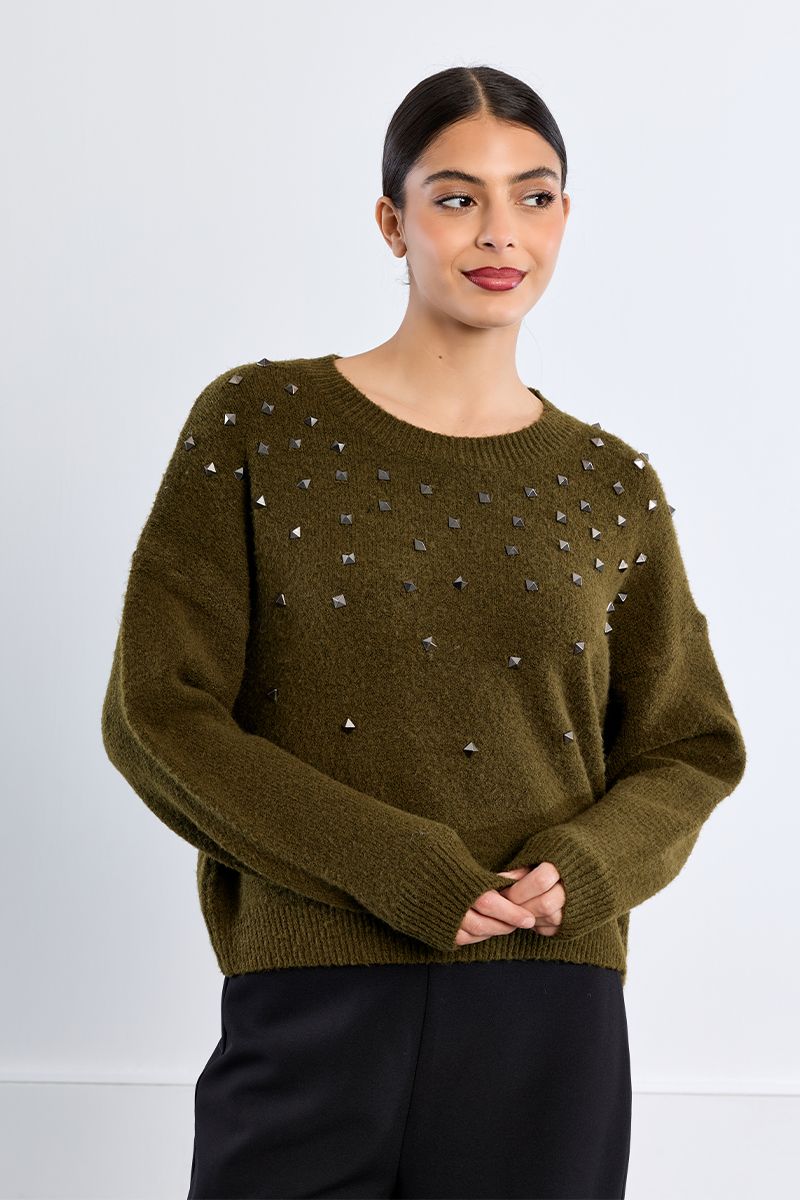 Pull en maille clouté, LILI SIDONIO