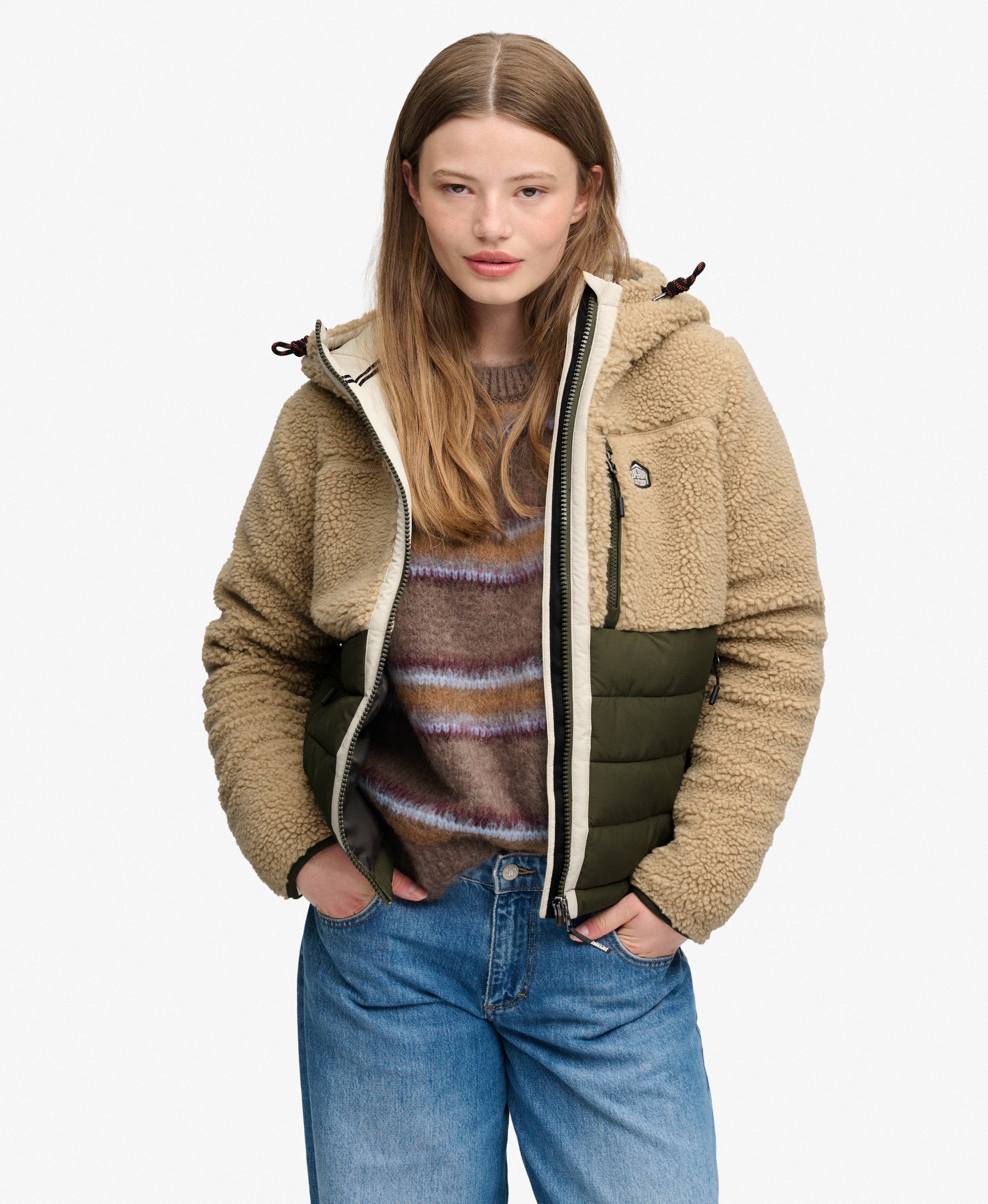 Veste Hybride Matelassée Outdoor Borg, SUPERDRY