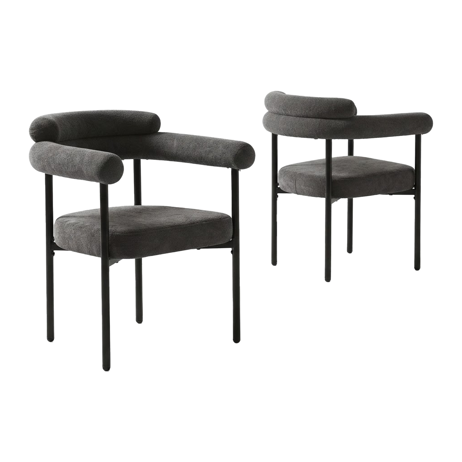 Lot de 2 chaises de salle à manger modernes en tissu, AKANJIB, MEUBLES COSY