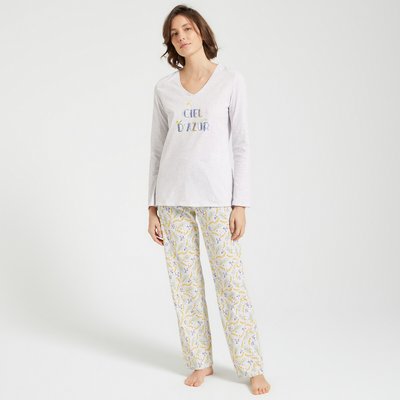 Cotton Jersey Pyjamas with Long Sleeves ANNE WEYBURN