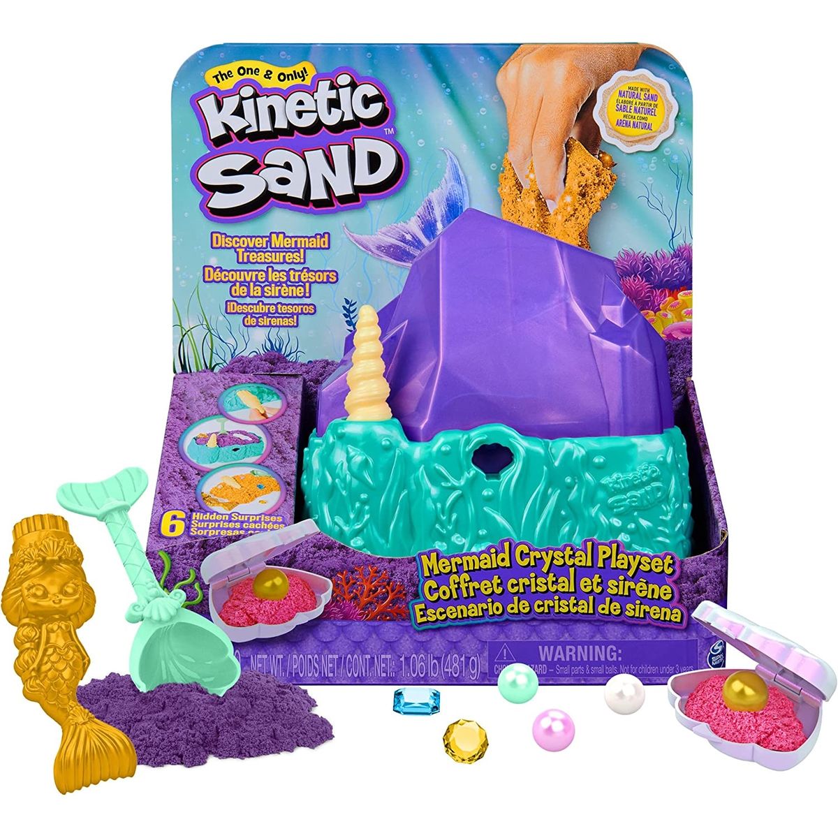 Kinetic sand coffret cristal et sirènes multicolore Spin Master