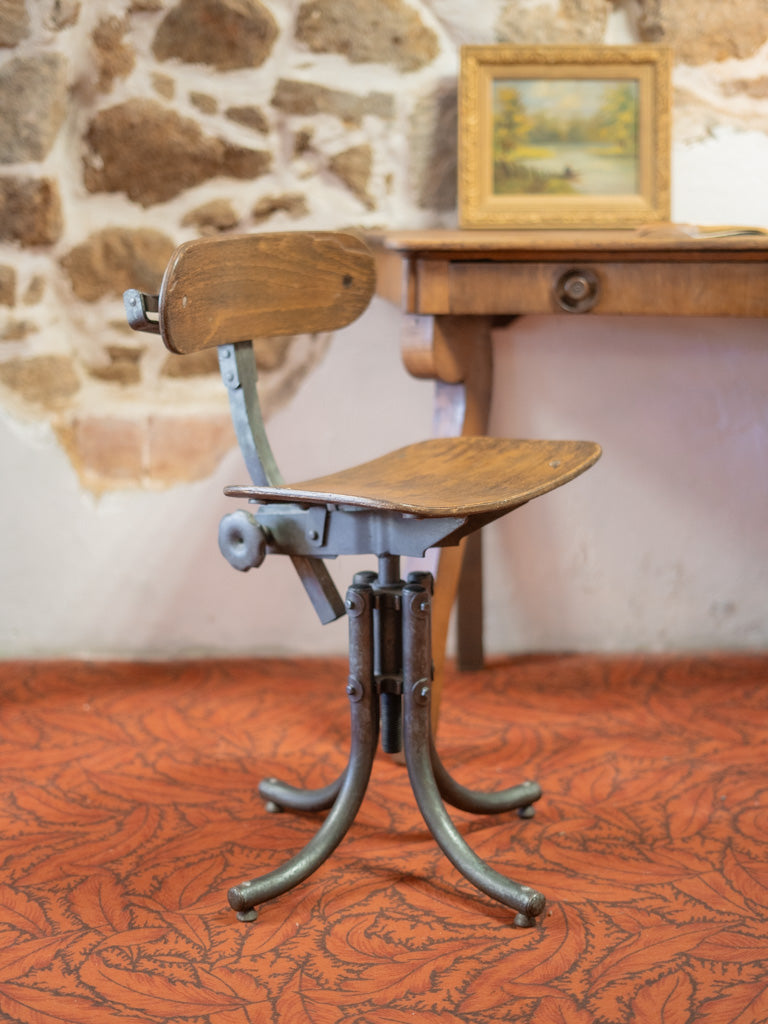 Chaise d'atelier en bois Alma N°795 - Bon état, DEBONGOUT
