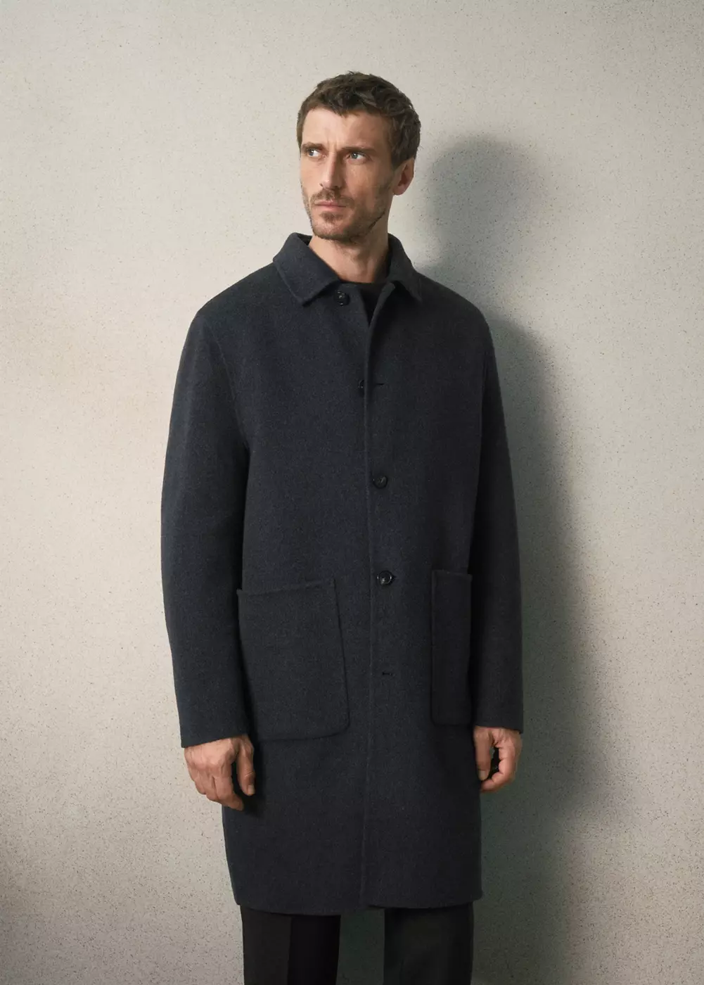 Manteau en mélange laine et cachemire à poches, MANGO MAN