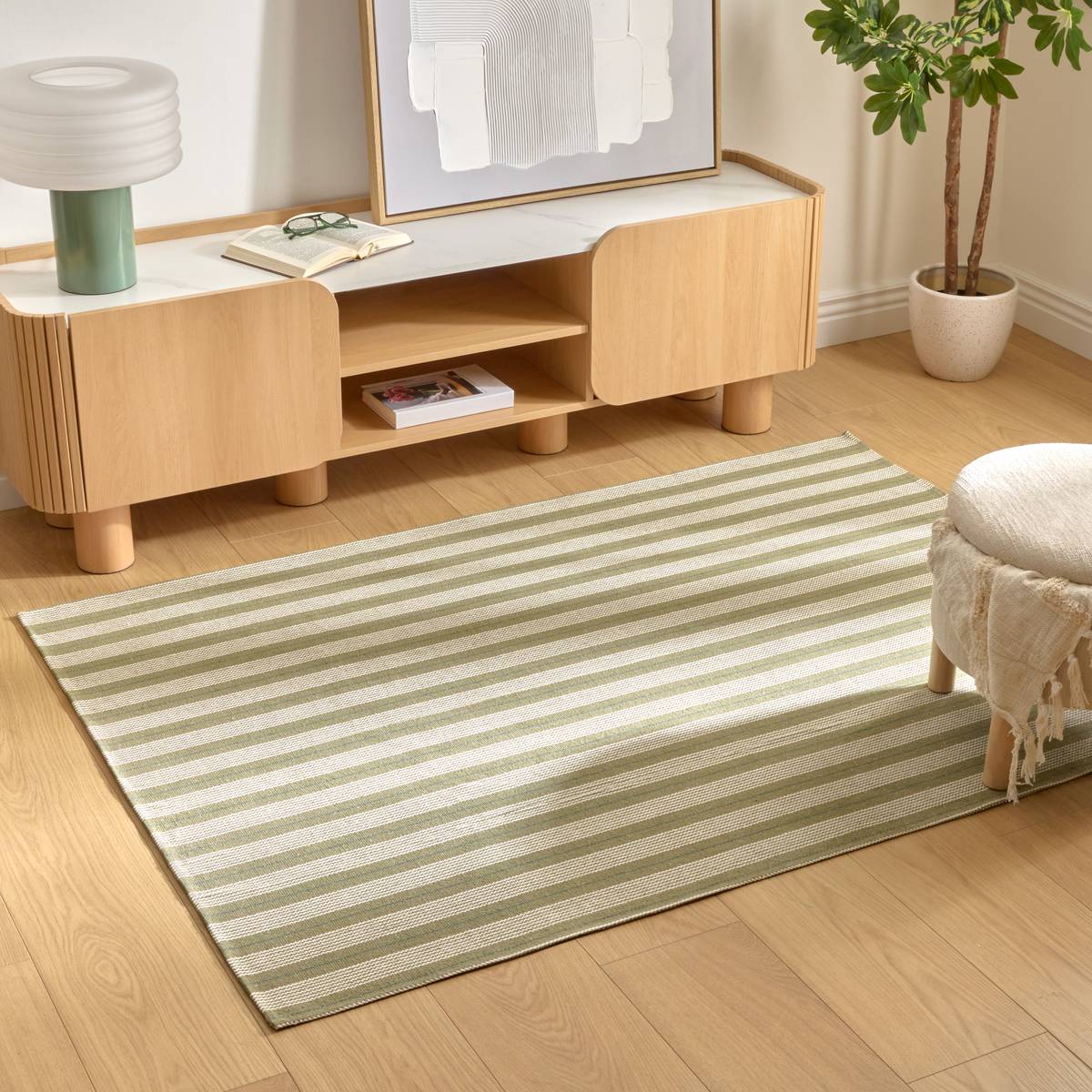 Tapis à rayures en coton antidérapant GROOVE, ATMOSPHERA