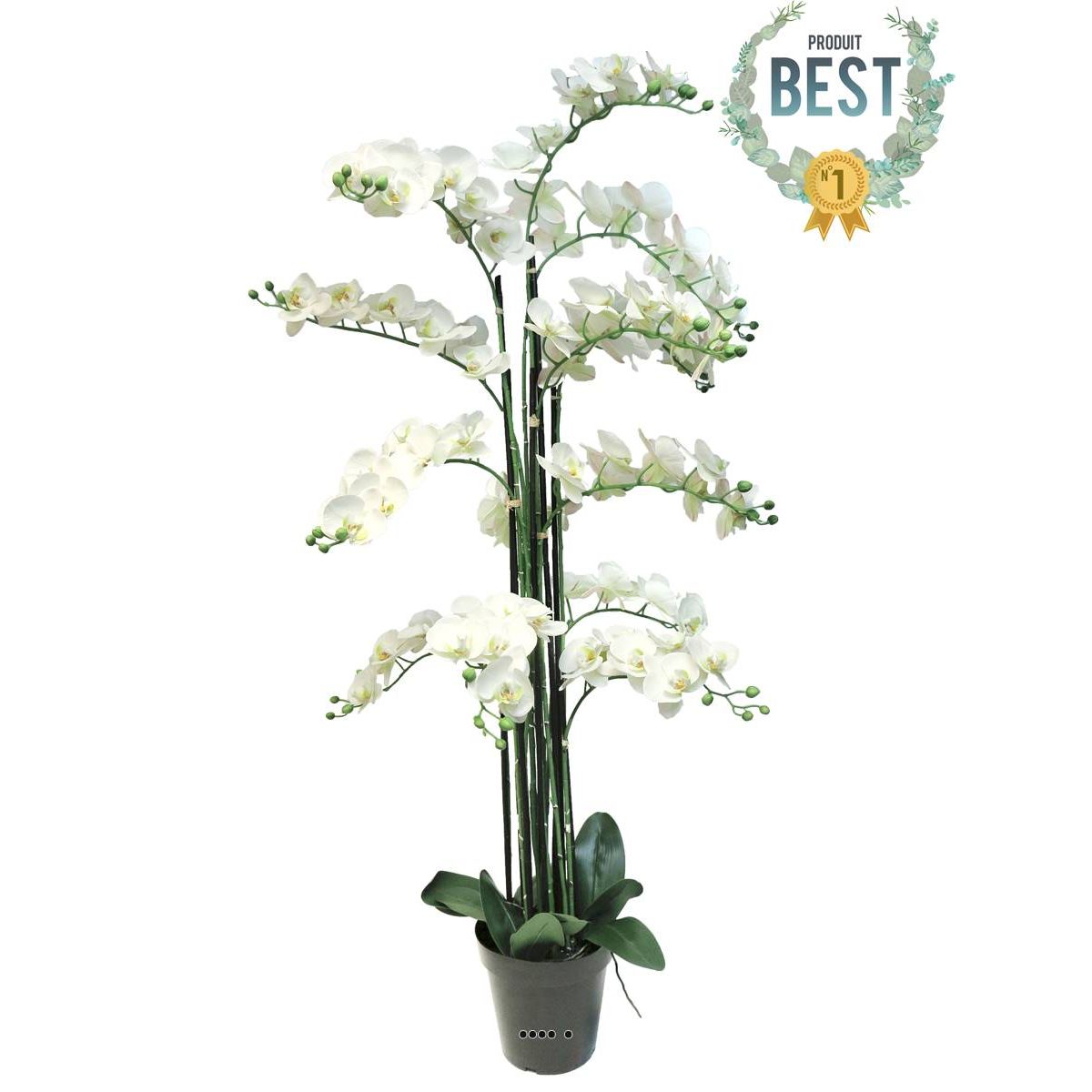 orchidee phalaenopsis factice en pot qualite deco h140cm creme - best dimhaut: h 140 cm couleur: