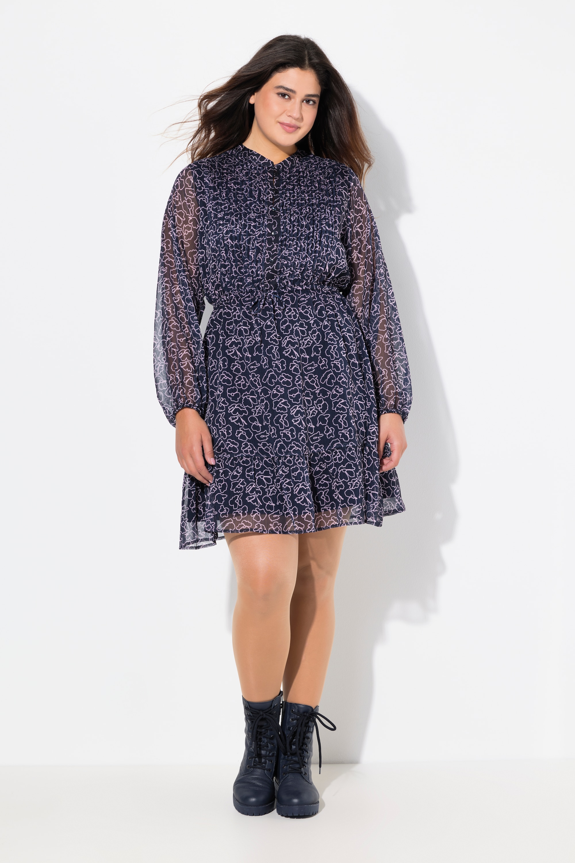 Robe coupe trapèze à motif floral, ULLA POPKEN