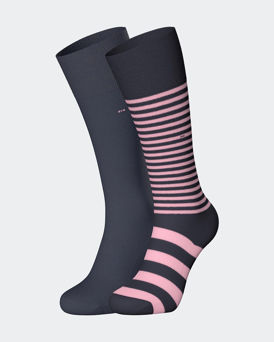 Lot de 2 paires de chaussettes hautes, 1 unie et 1 imprimée, EDEN PARK