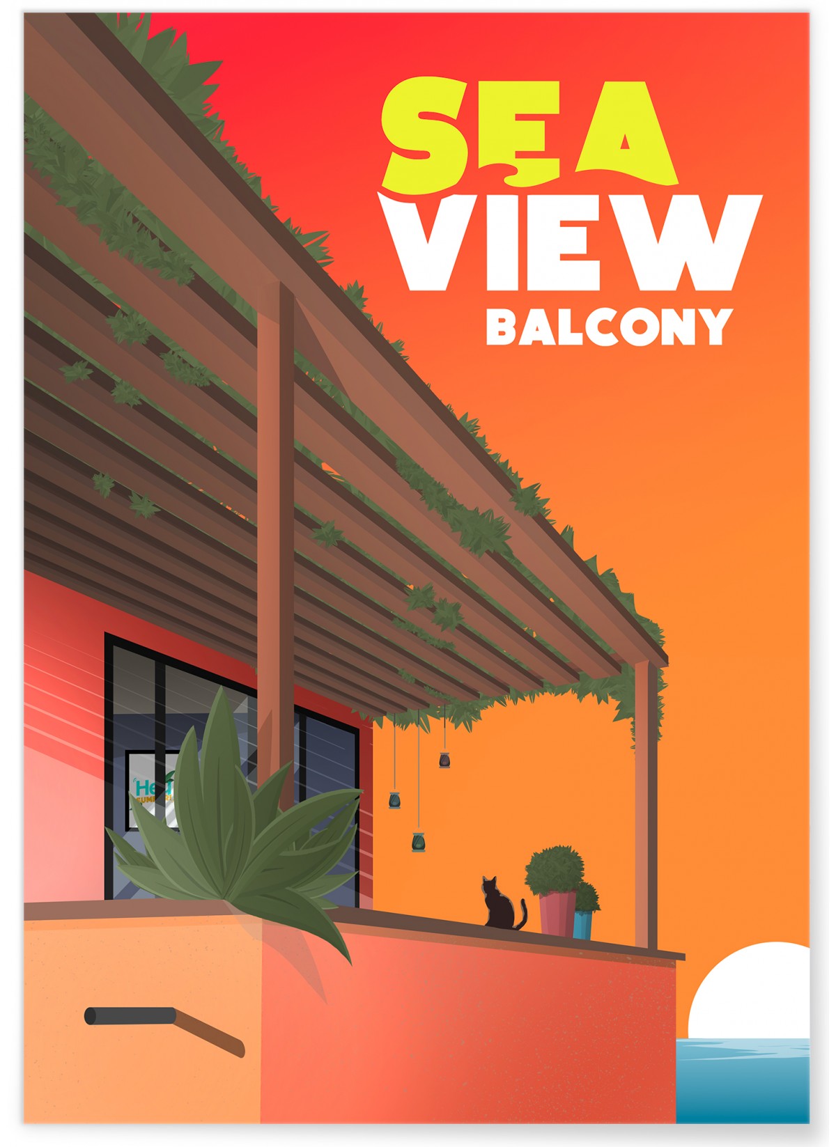 Affiche Sea View Balcony, L'AFFICHERIE