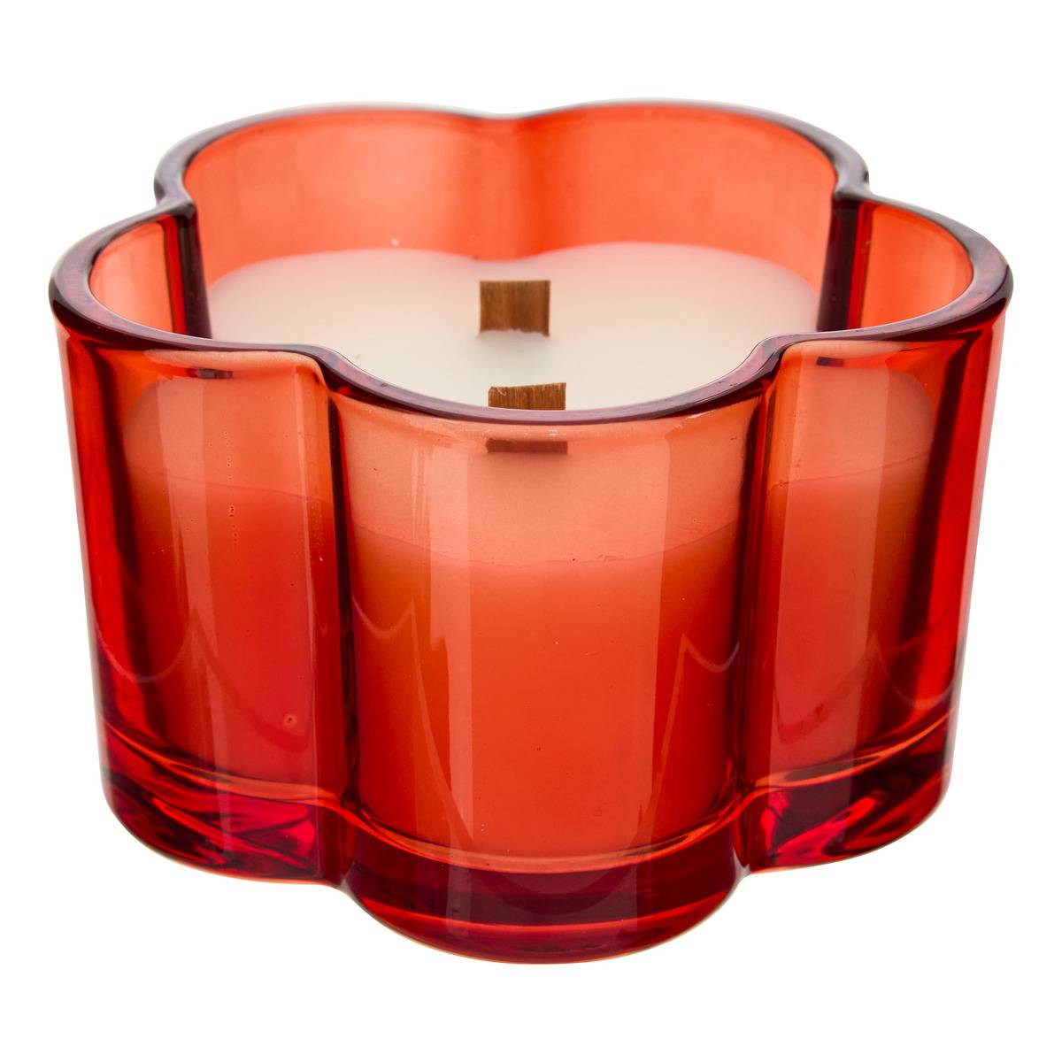 Bougie parfumée 2 mèches fleur pot en verre CHA CHA POP, ATMOSPHERA