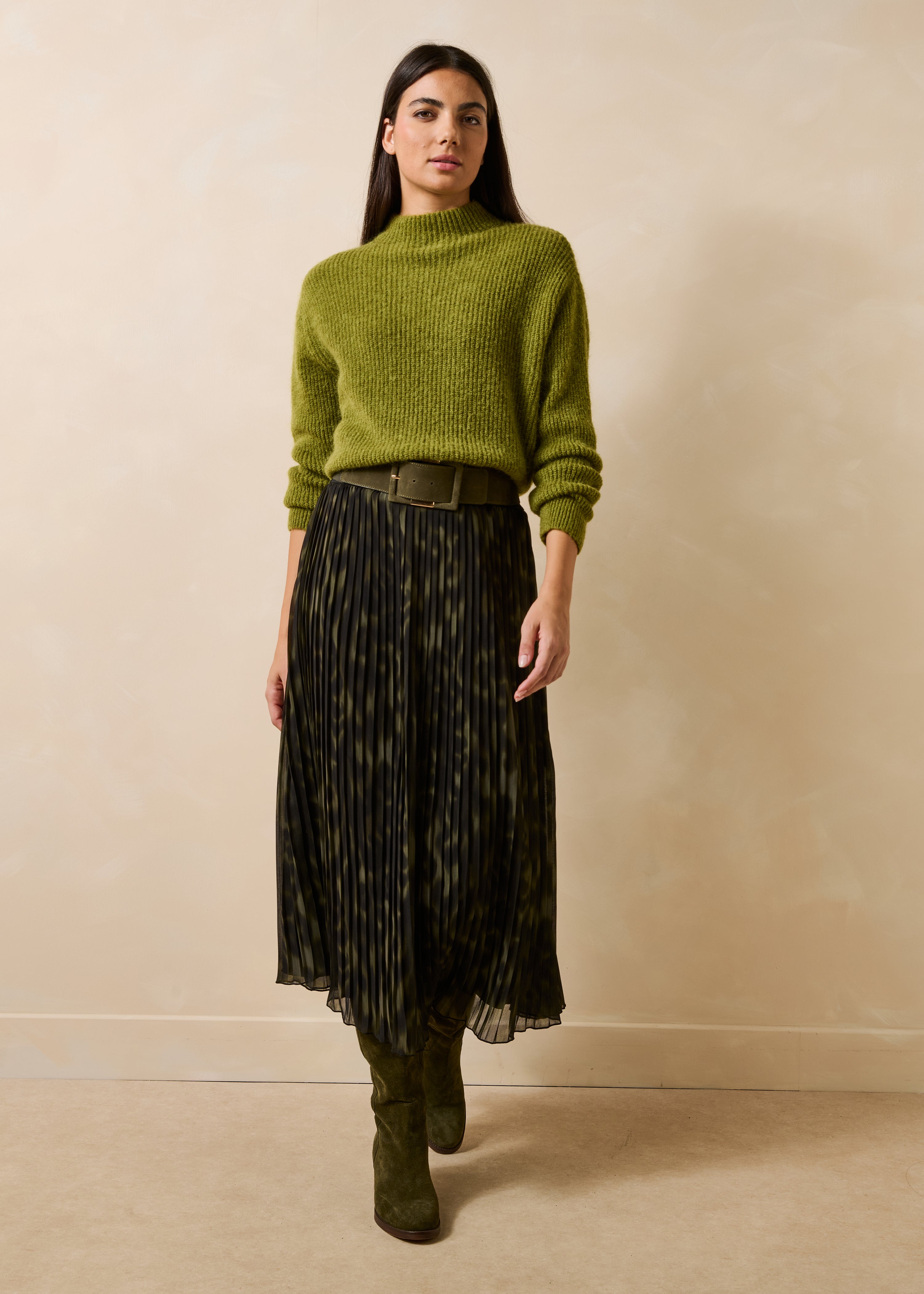 Jupe longue plissée à imprimé tie & dye, LA FEE MARABOUTEE