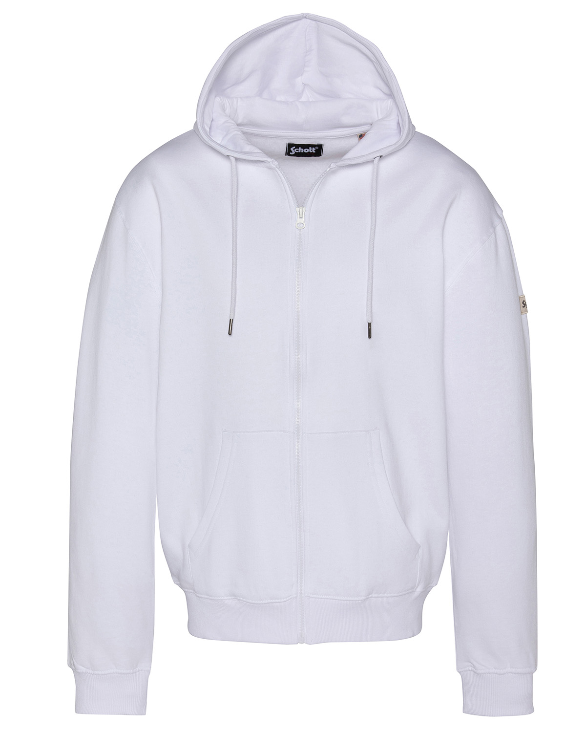Sweatshirt uni zippé à capuche, SCHOTT