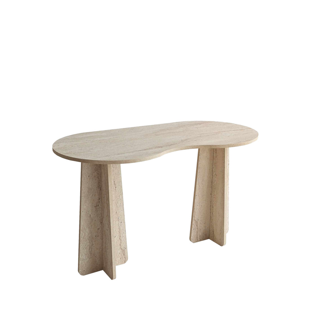 Bureau effet travertin L120cm- LINA, DRAWER