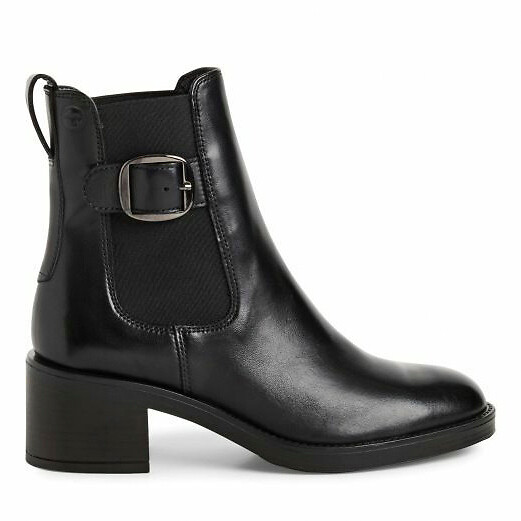 Bottines à talon en cuir, TAMARIS