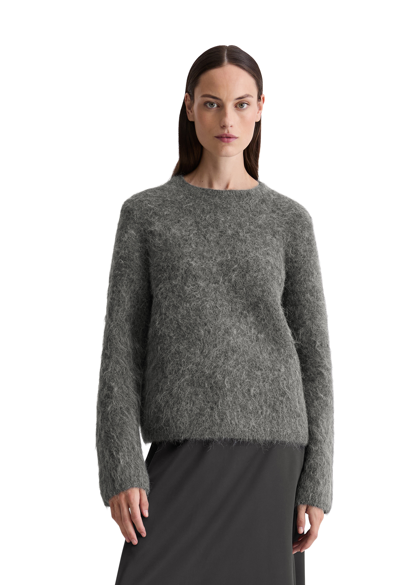 Pull en tricot regular en mélange de laine d'alpaga douillette, MARC O'POLO
