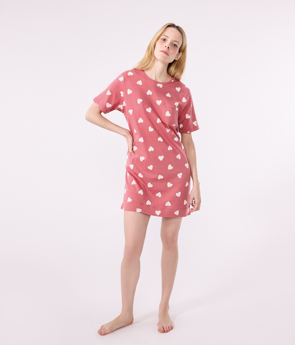 Chemise de nuit manches courtes en coton