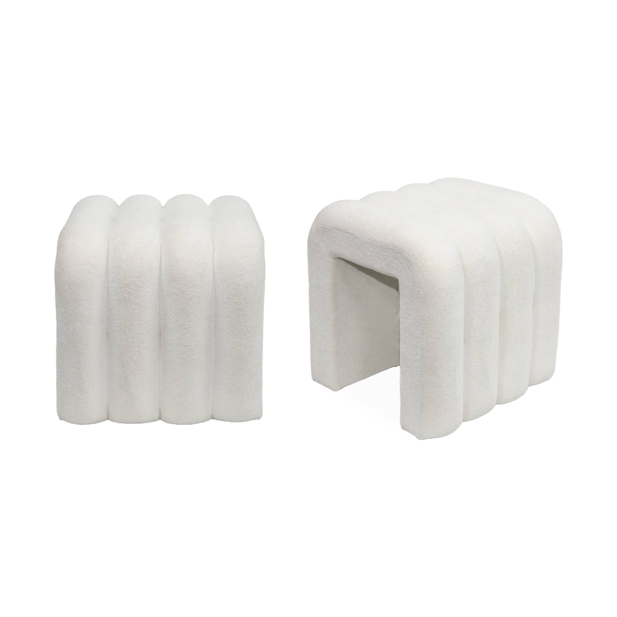 Pouf contemporain tissu (lot de 2) ITO, SWEEEK
