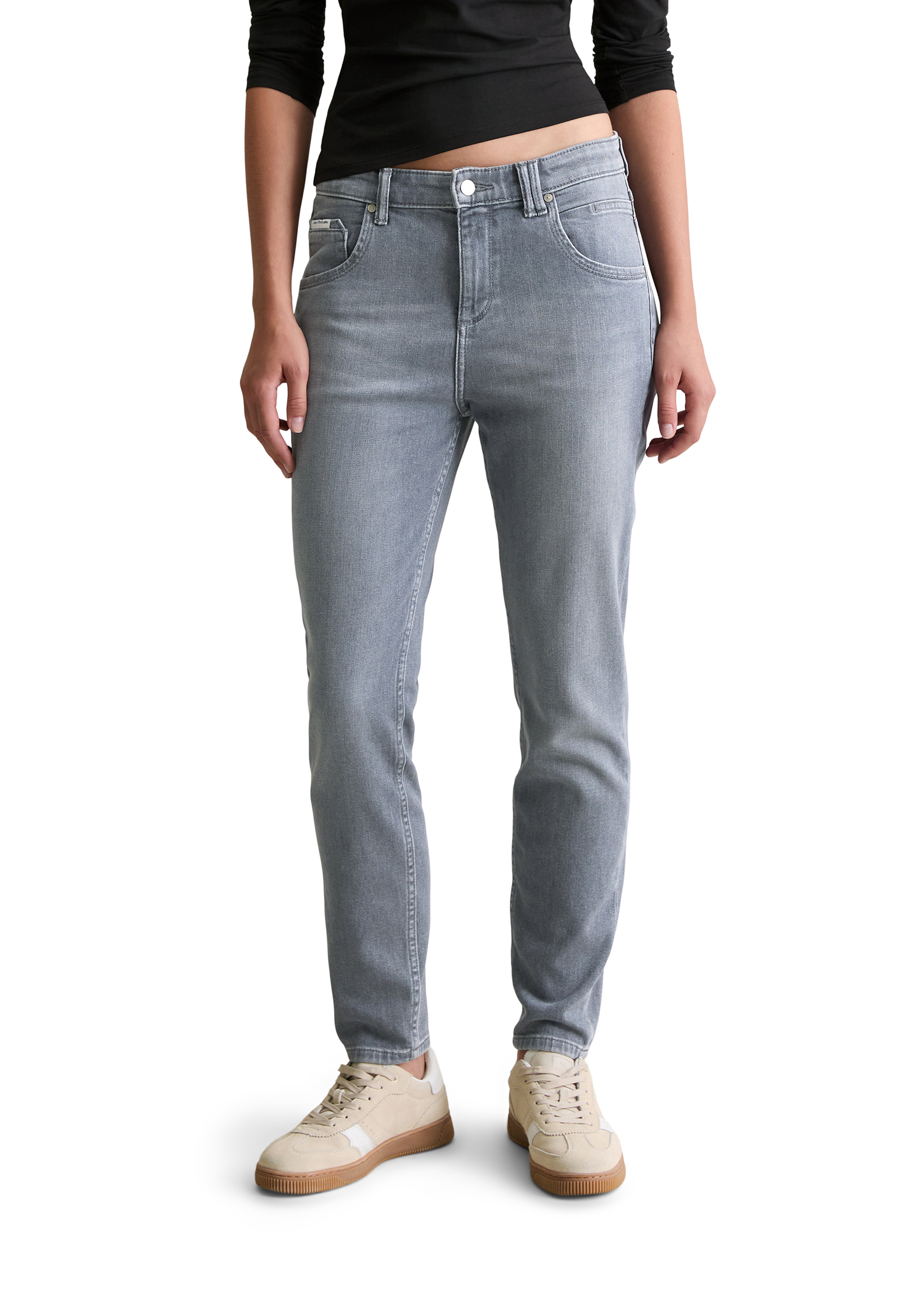 Jeans modèle Freja boyfriend en denim stretch gris, MARC O’POLO DENIM