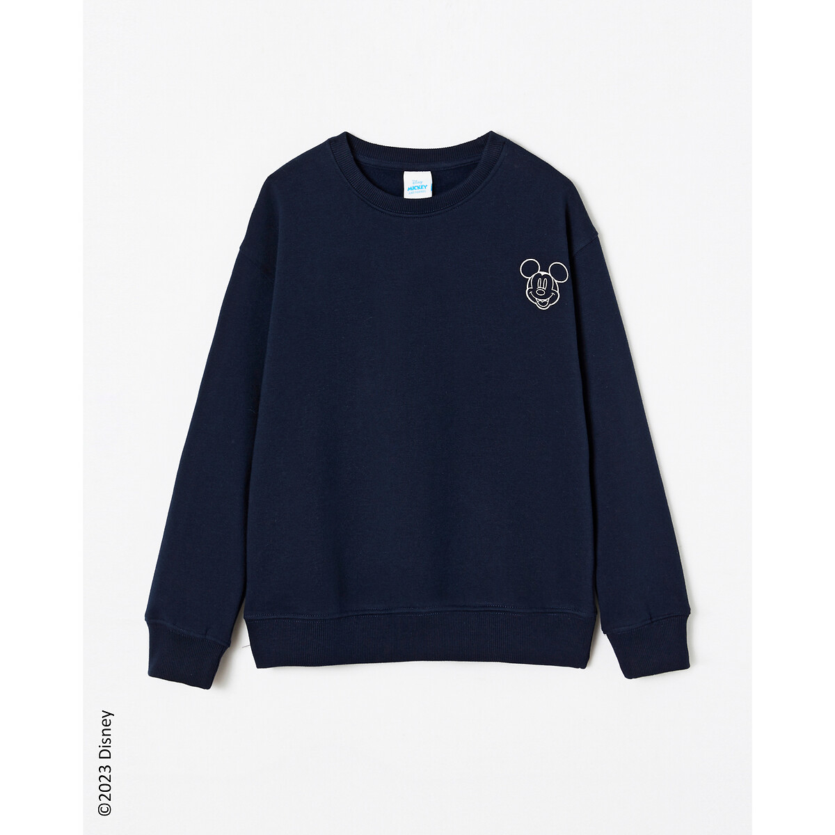 Cotton mix sweatshirt with crew neck, navy blue, Disney | La Redoute