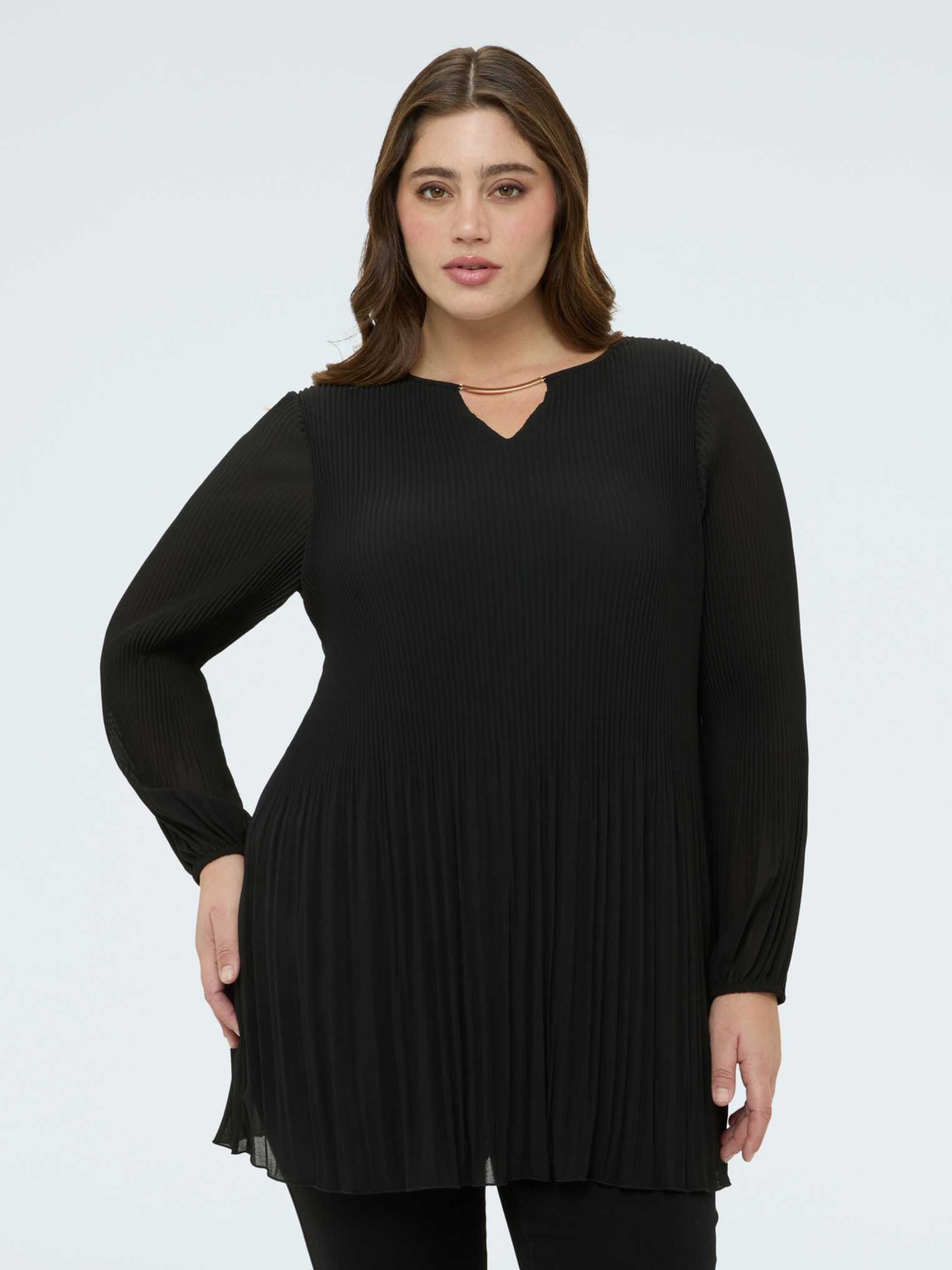 Blouse plissée avec bijou, FIORELLA RUBINO